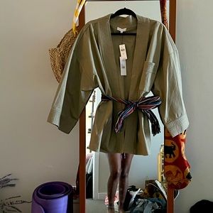 Aryessa Olive Green Kimono Style Jacket
